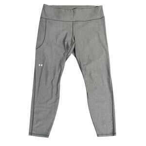 Under Armour Compression Heather Gray Leggings Athletic Stretch Pants Workout 2X